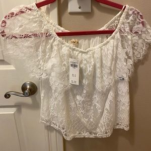 Holister off shoulder crop top